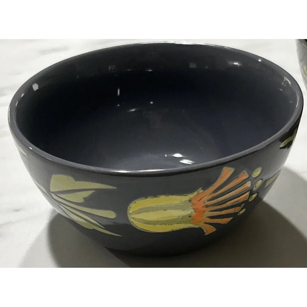 180 Robin Pickens Cereal Bowls Green Floral Textured Set of 4 Mixed Patterns